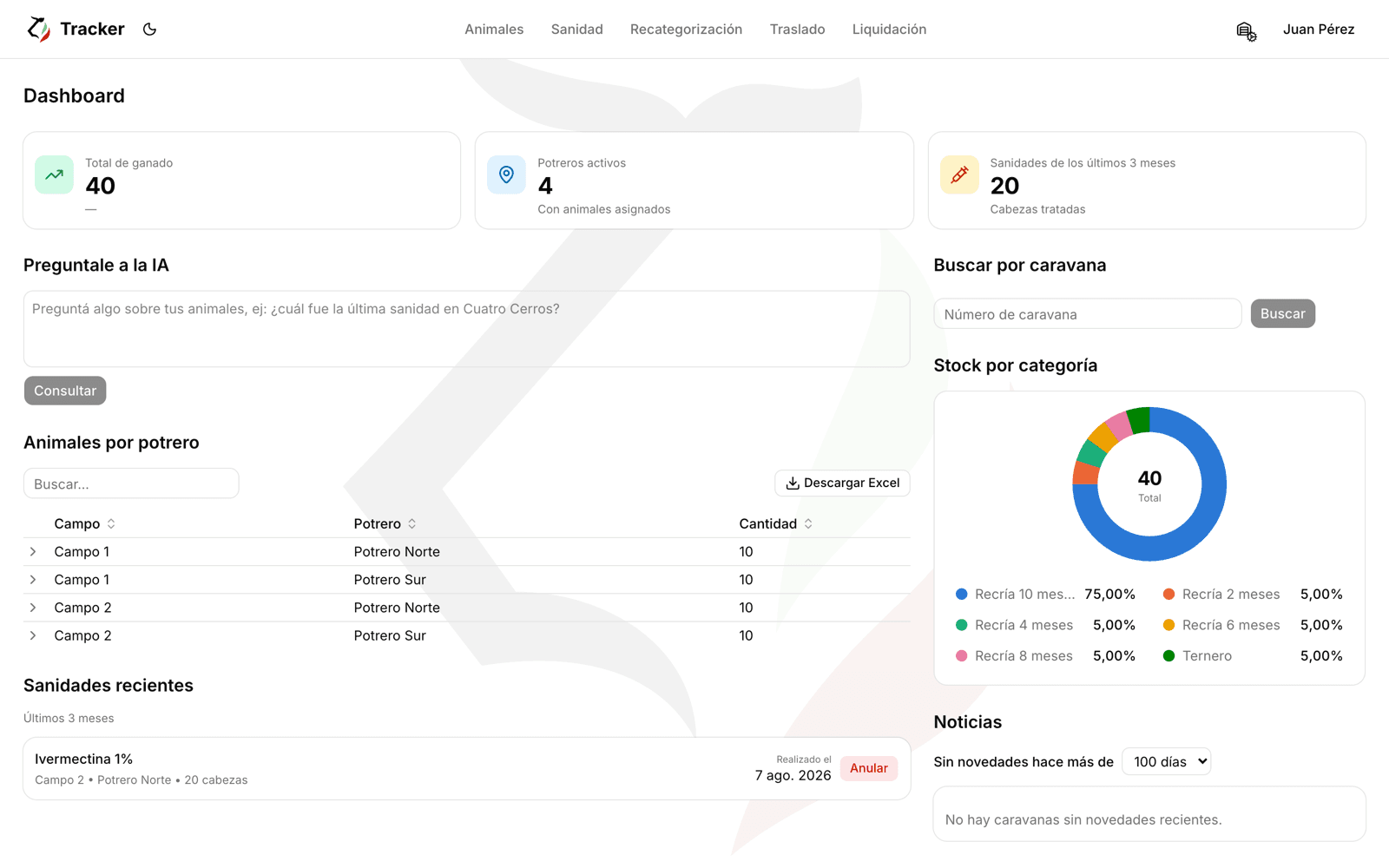 Captura de pantalla de Plataforma de Trazabilidad Ganadera — Captura 1